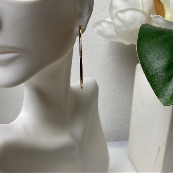 Jules B Gold Tone Geometric Hoop Earrings - Picture 4 of 5